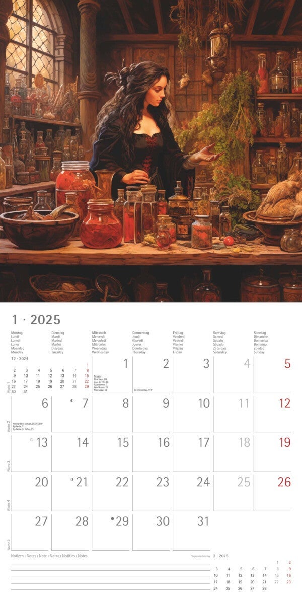 Kalender 2025 Medieval Fantasy 30x30cm