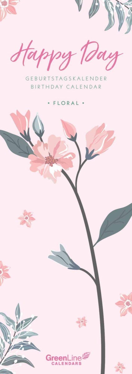 Kalender 2025 Green Line Floral 15x42cm