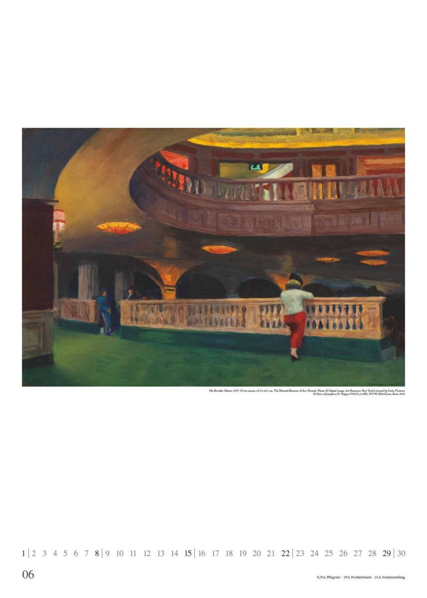 Kalender 2025 Edward Hopper 50x70cm