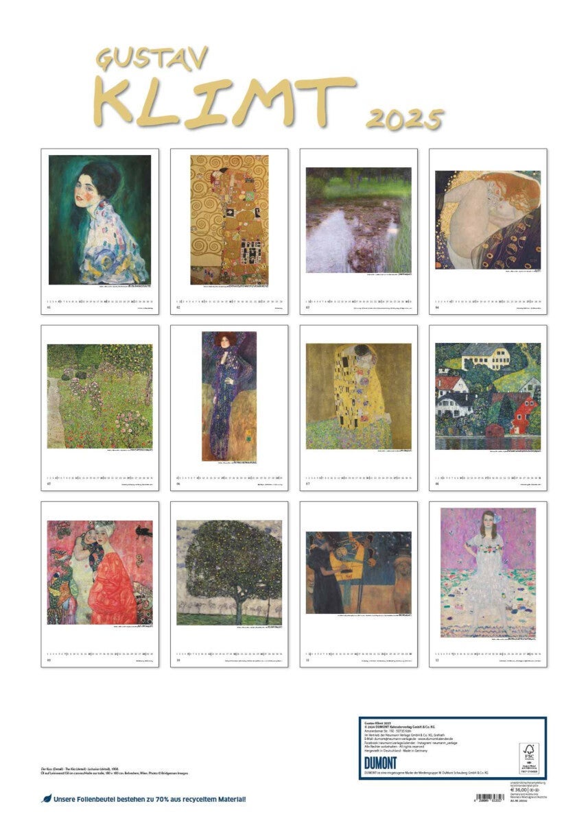 Kalender 2025 Gustav Klimt 50x70cm