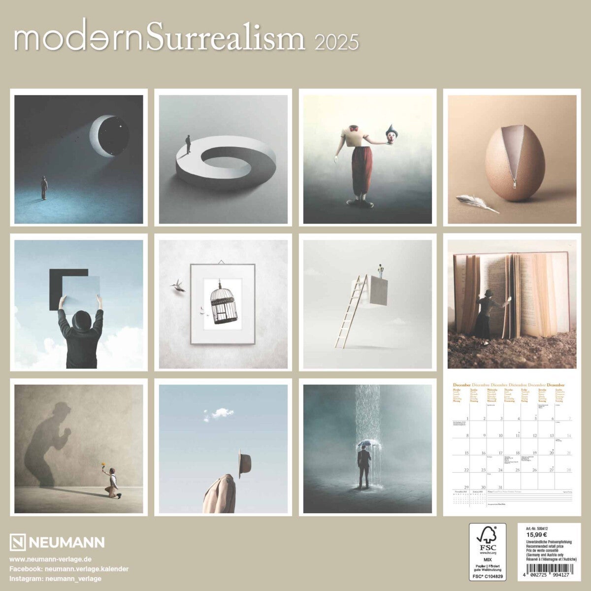 Kalender 2025 Modern Surrealism 30x30cm