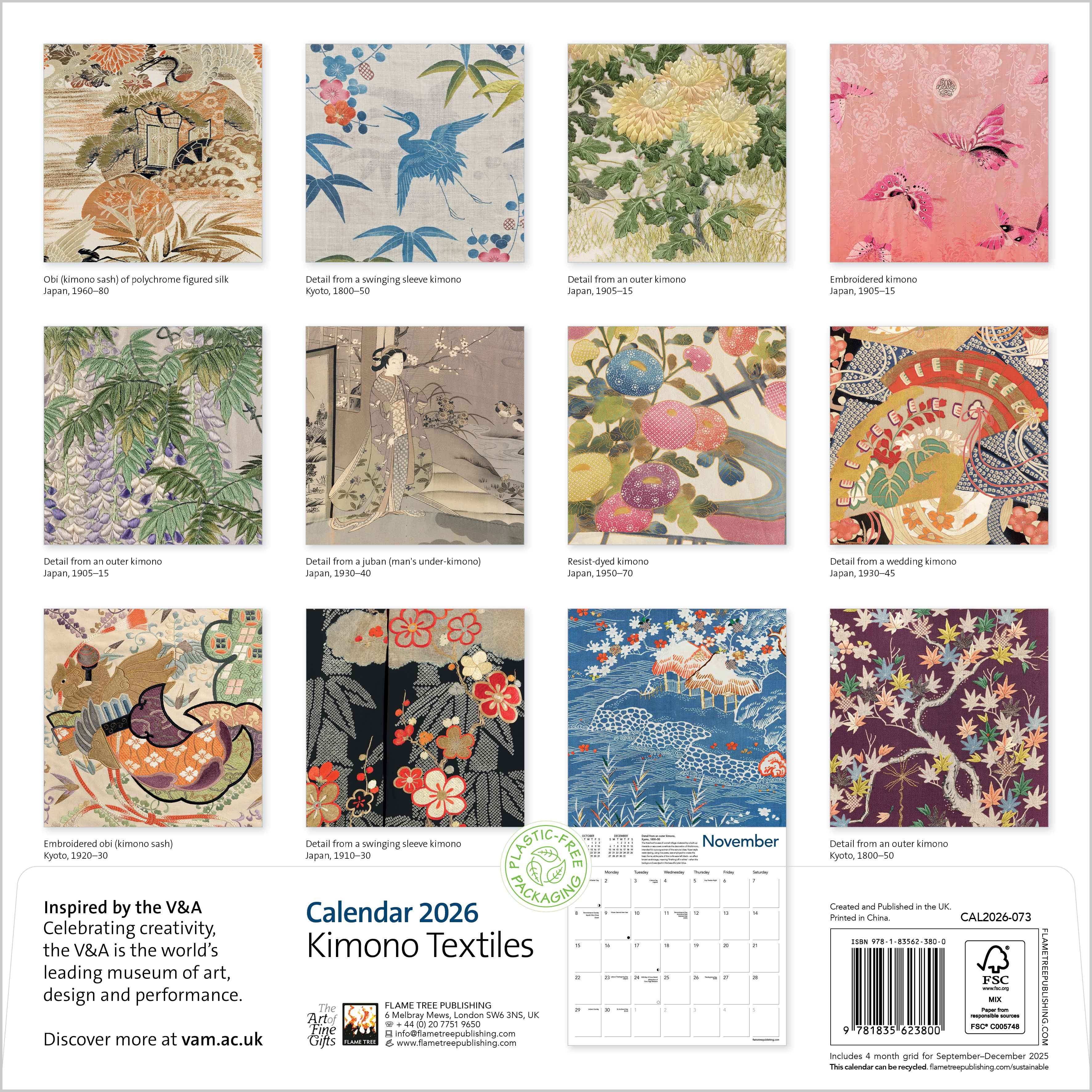 Kalender 2026 30x30 Kimono Textiles