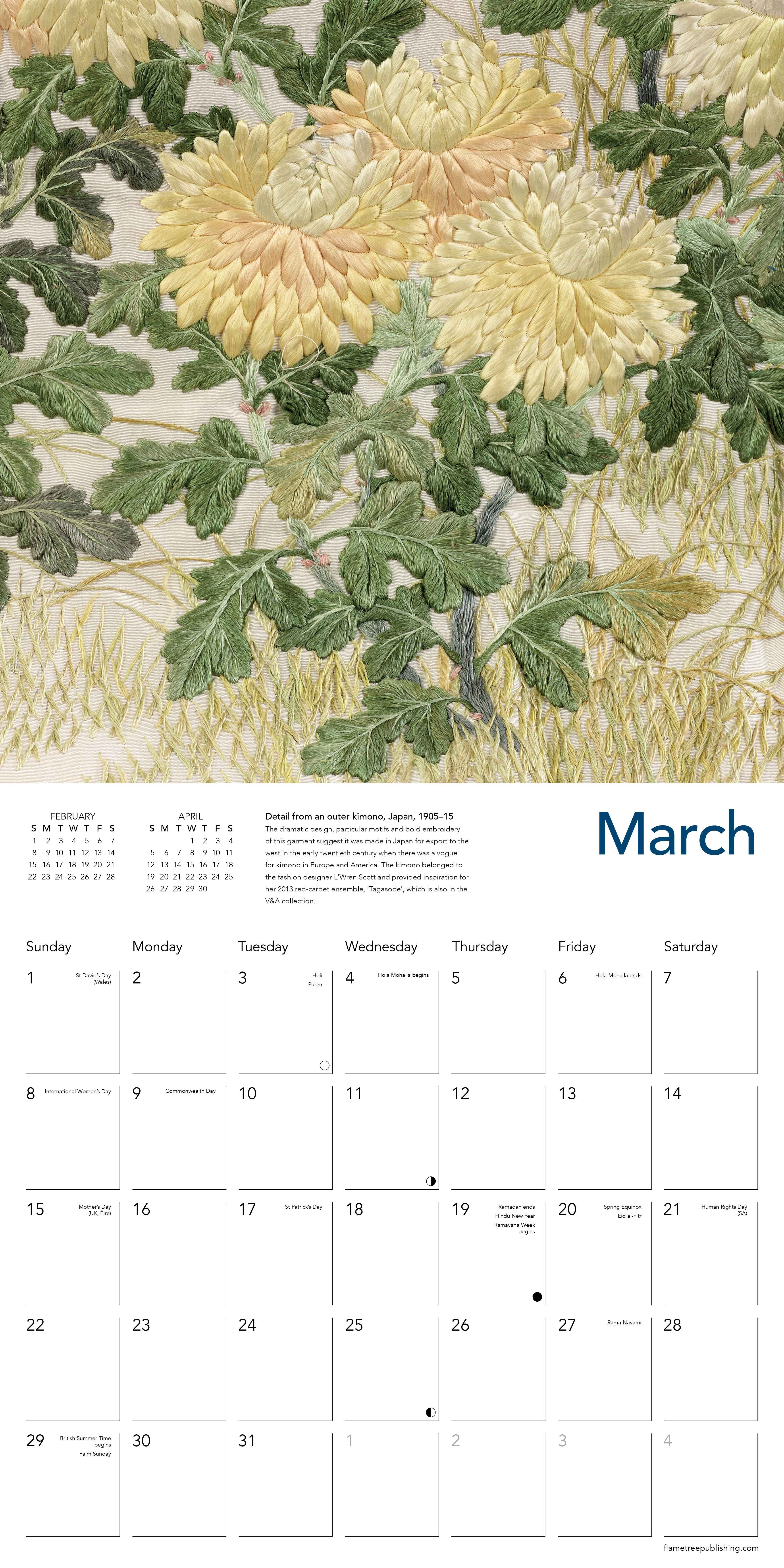 Kalender 2026 30x30 Kimono Textiles
