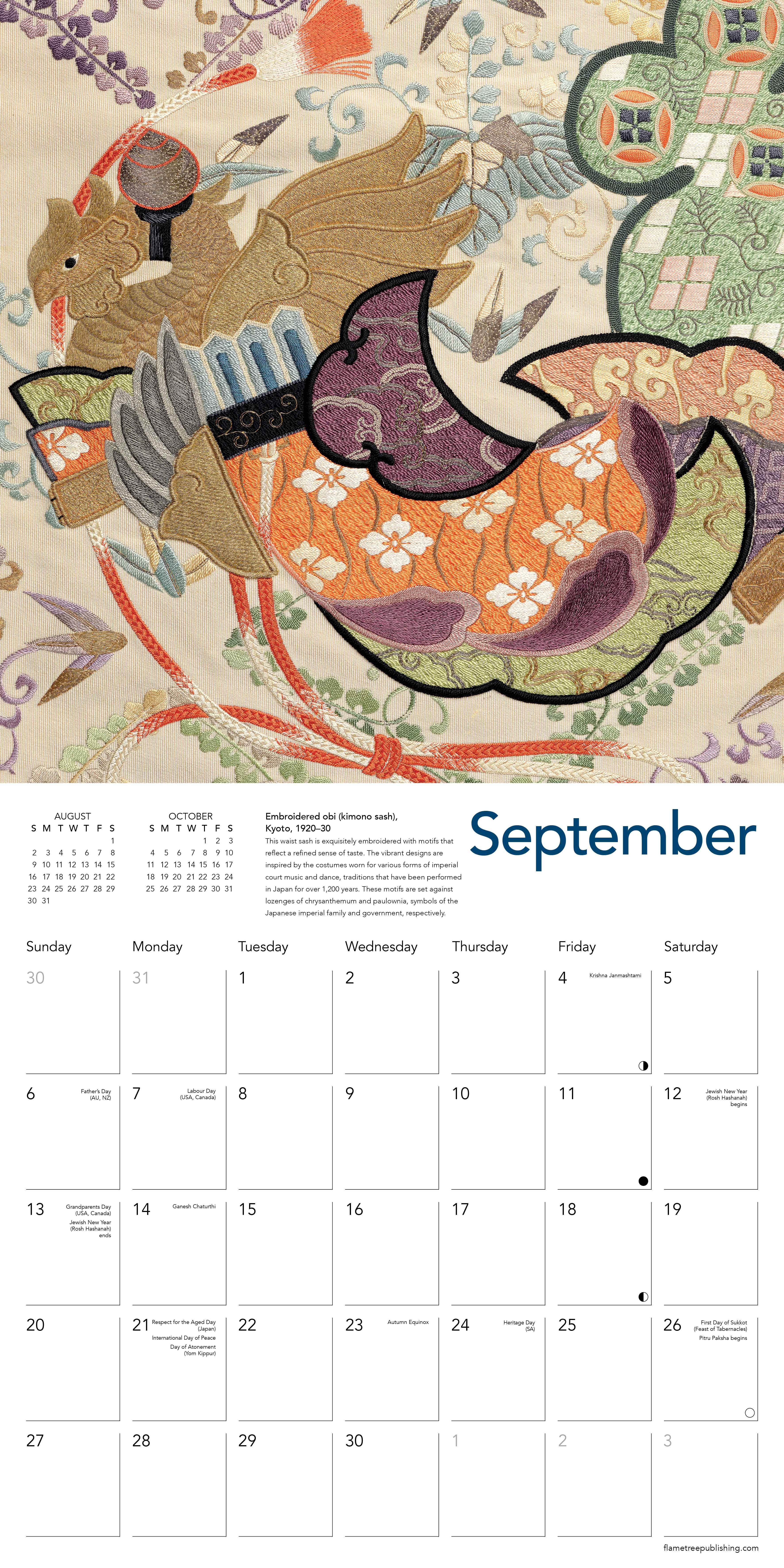 Kalender 2026 30x30 Kimono Textiles
