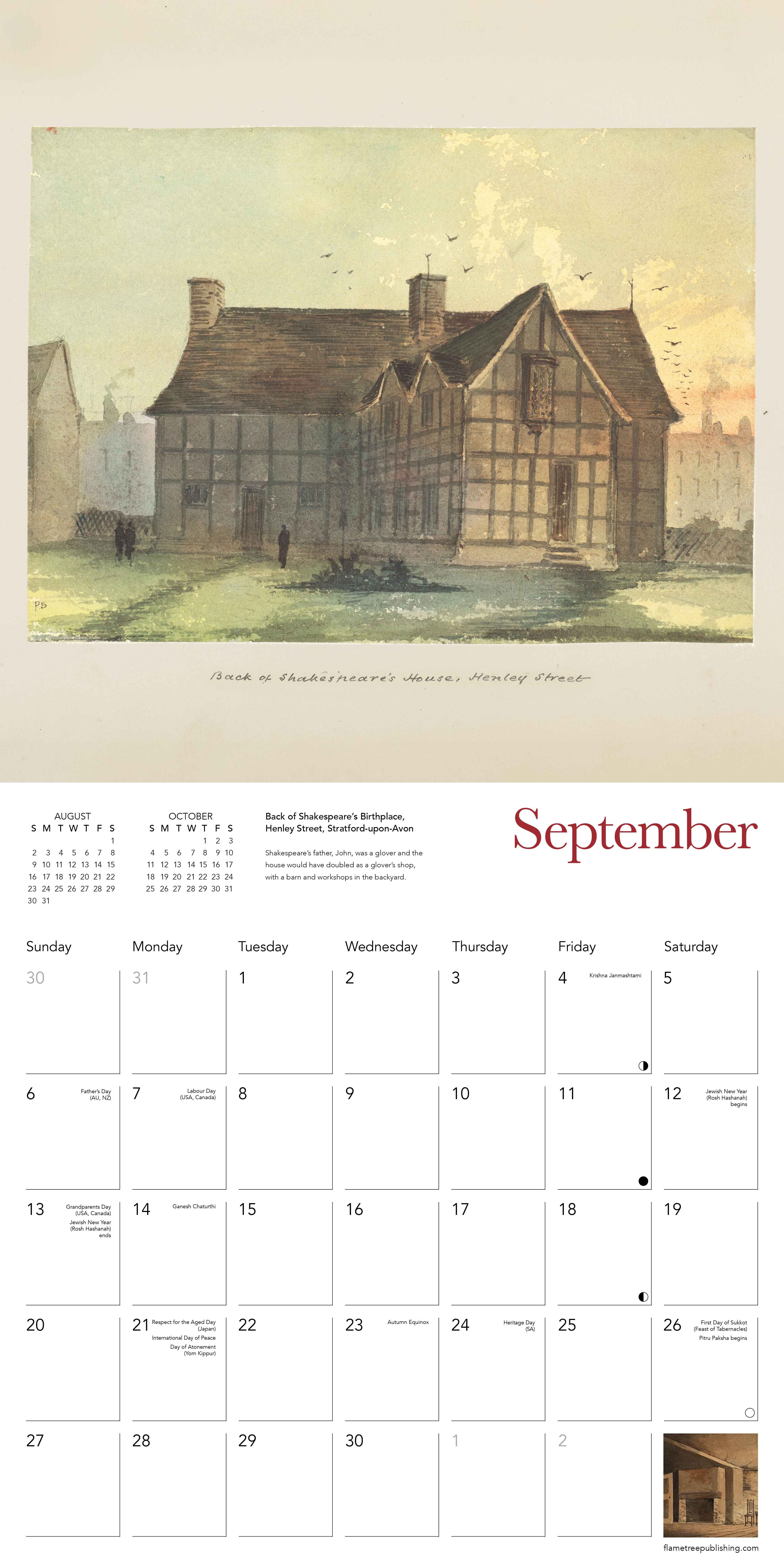 Kalender 2026 30x30 Shakespeare Homes