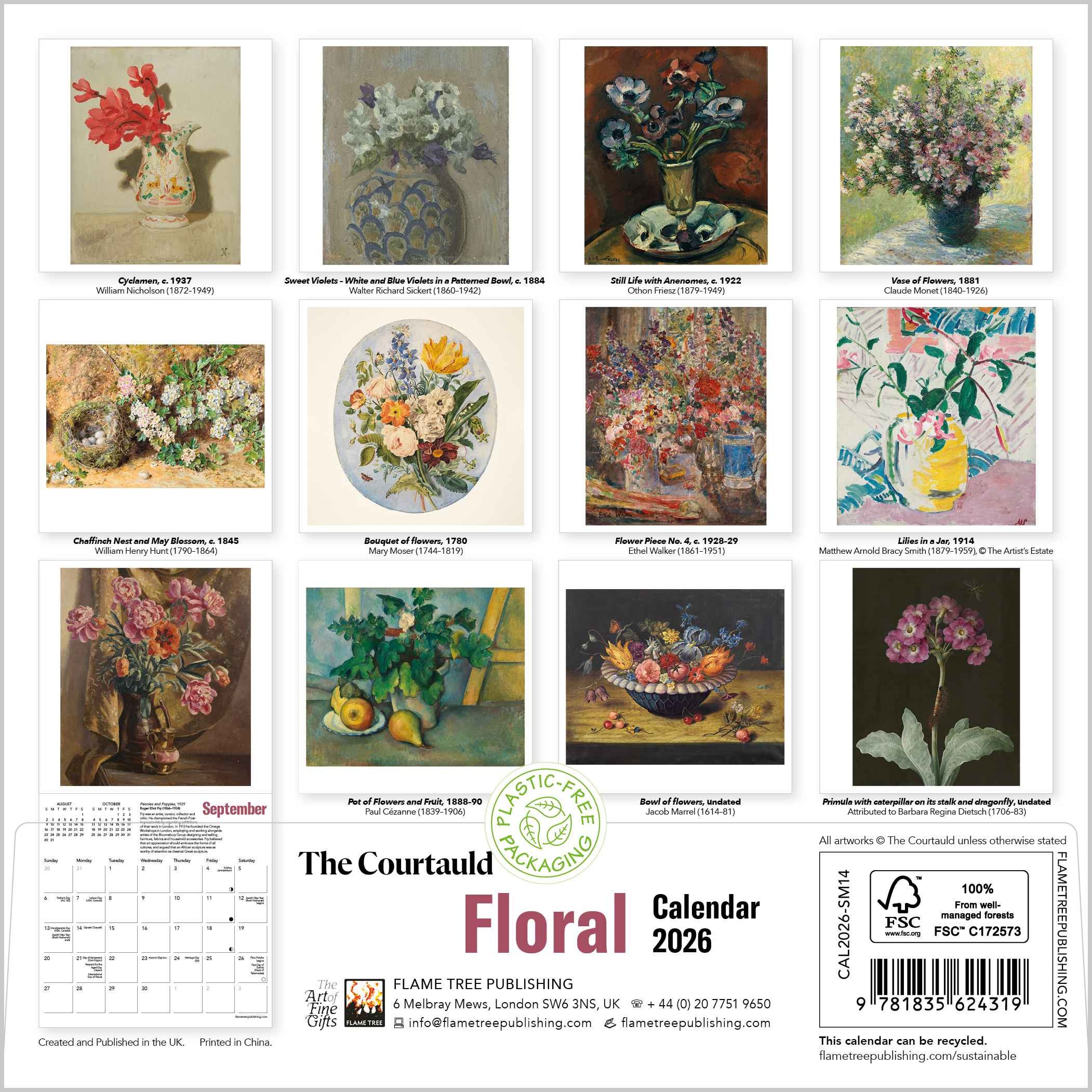 Kalender 2026 18x18 The Courtauld Floral