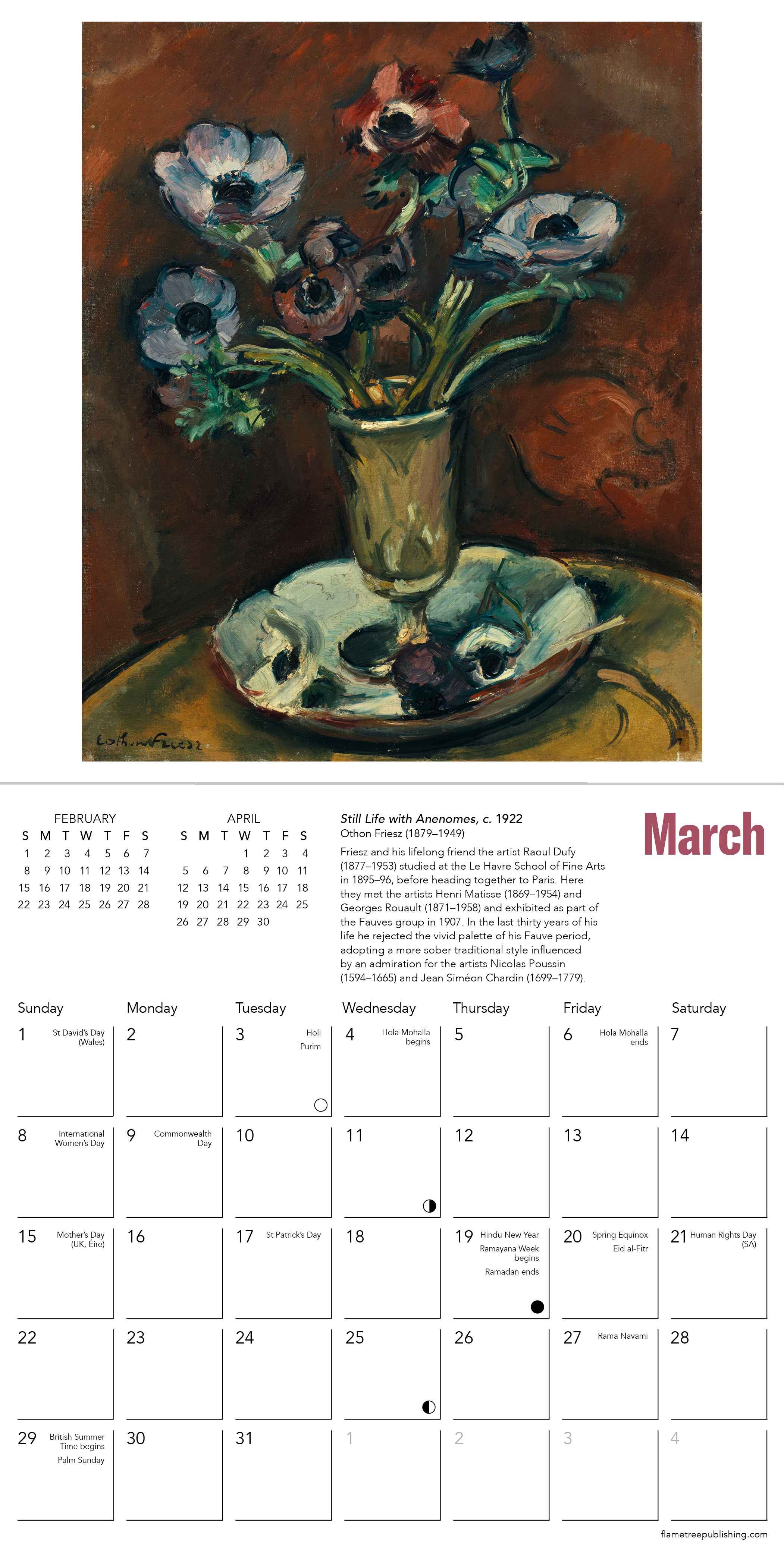 Kalender 2026 18x18 The Courtauld Floral