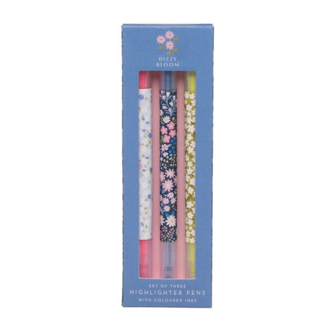 Highlighter i eske 3pk Blomster