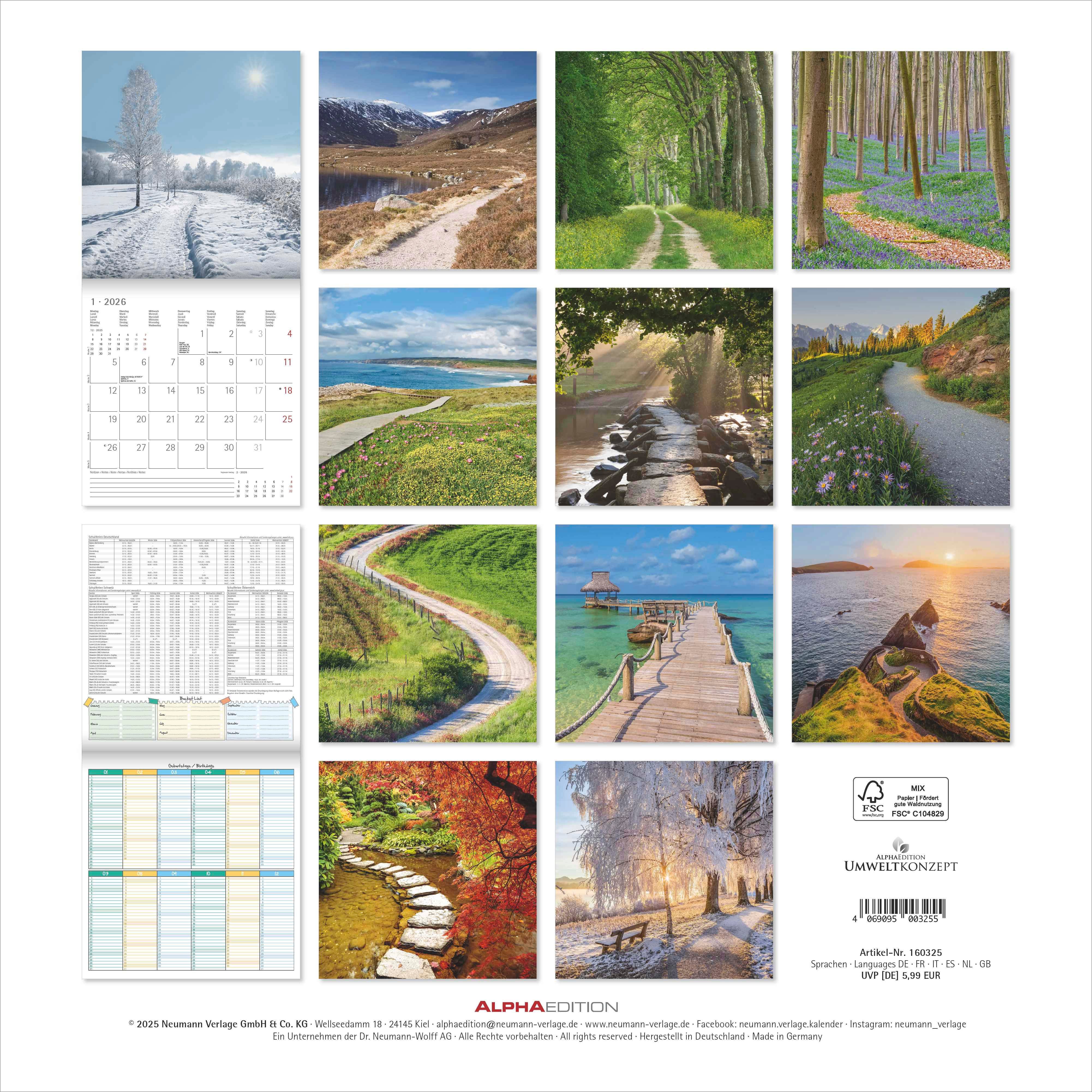 Kalender 2026 30x30 Paths