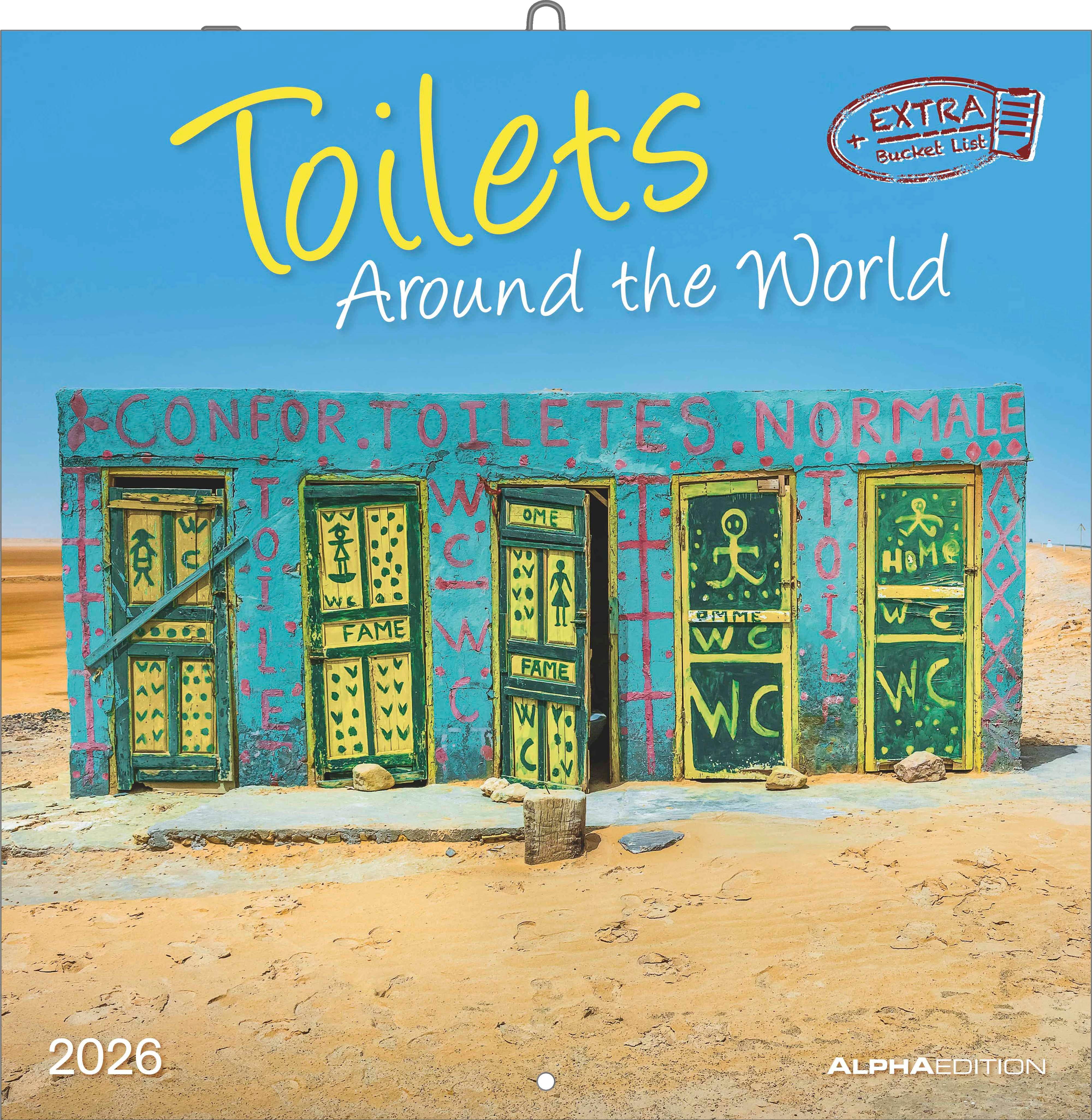 Kalender 2026 30x30 Toilets around world