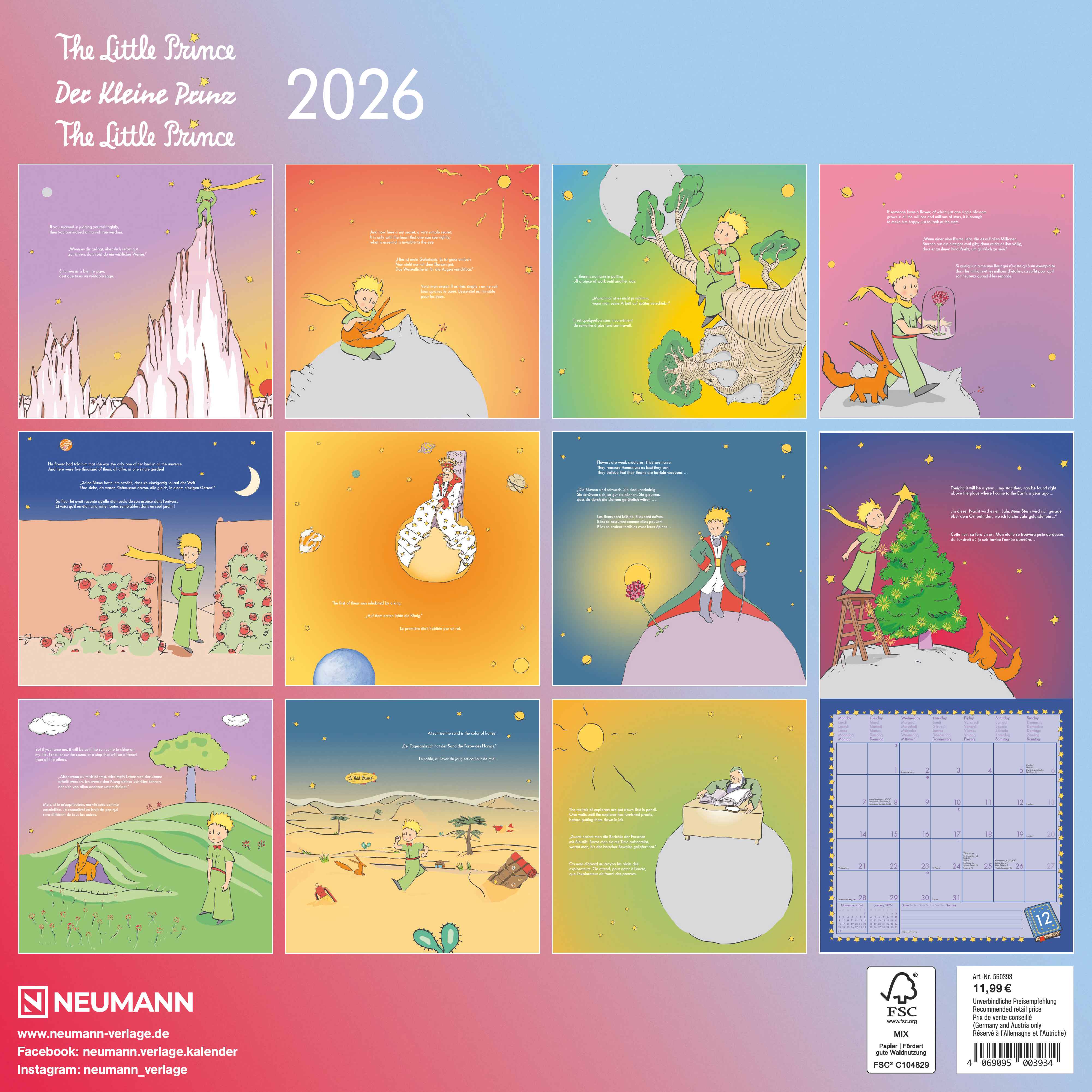 Kalender 2026 30x30 The Little Prince