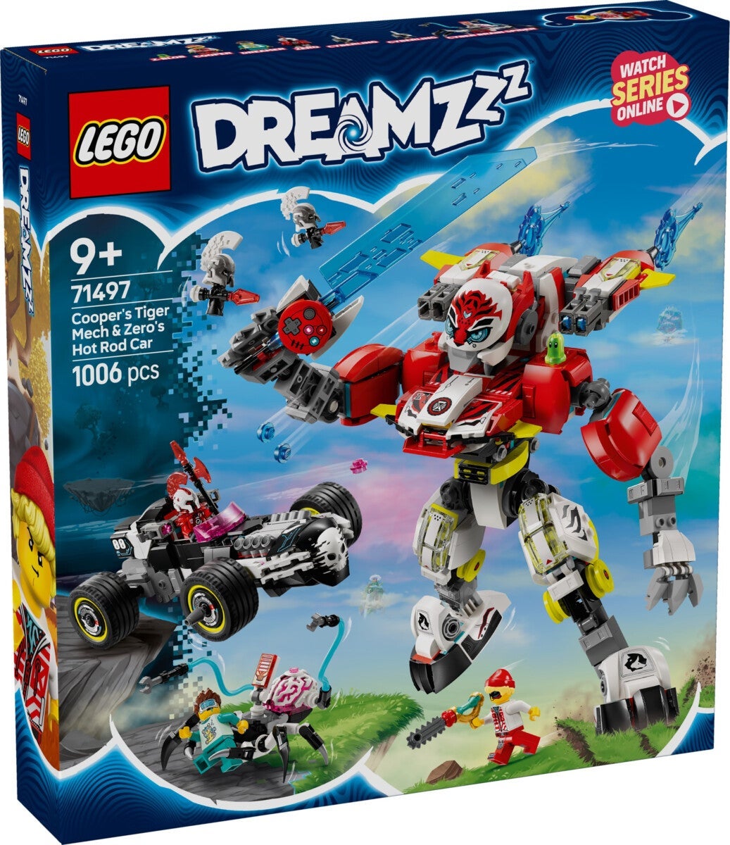 Lego Coopers tigerrobot og Zeros hotrod 71497