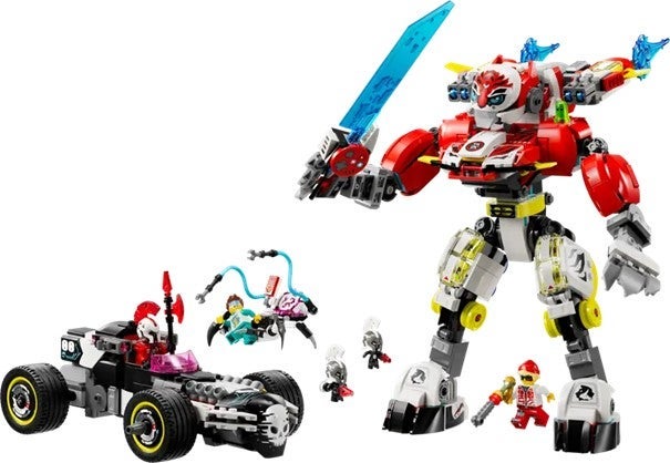 Lego Coopers tigerrobot og Zeros hotrod 71497