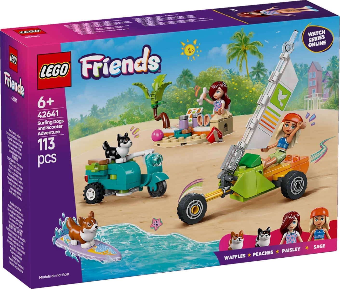 Lego Lekesett med surfende hunder og scooter 42641