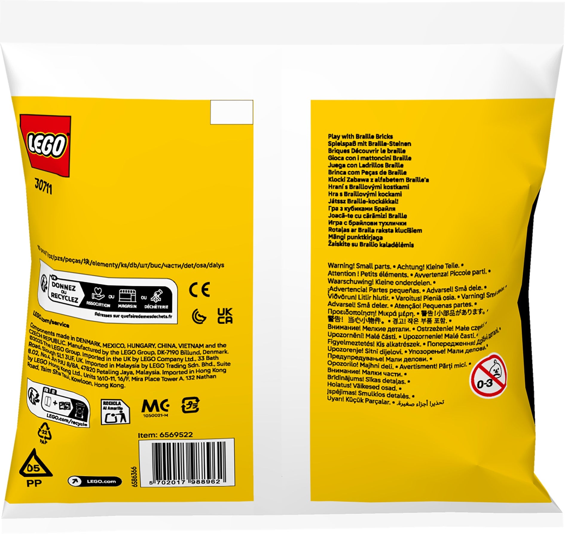Lego Lek med blindeskriftklosser 30711