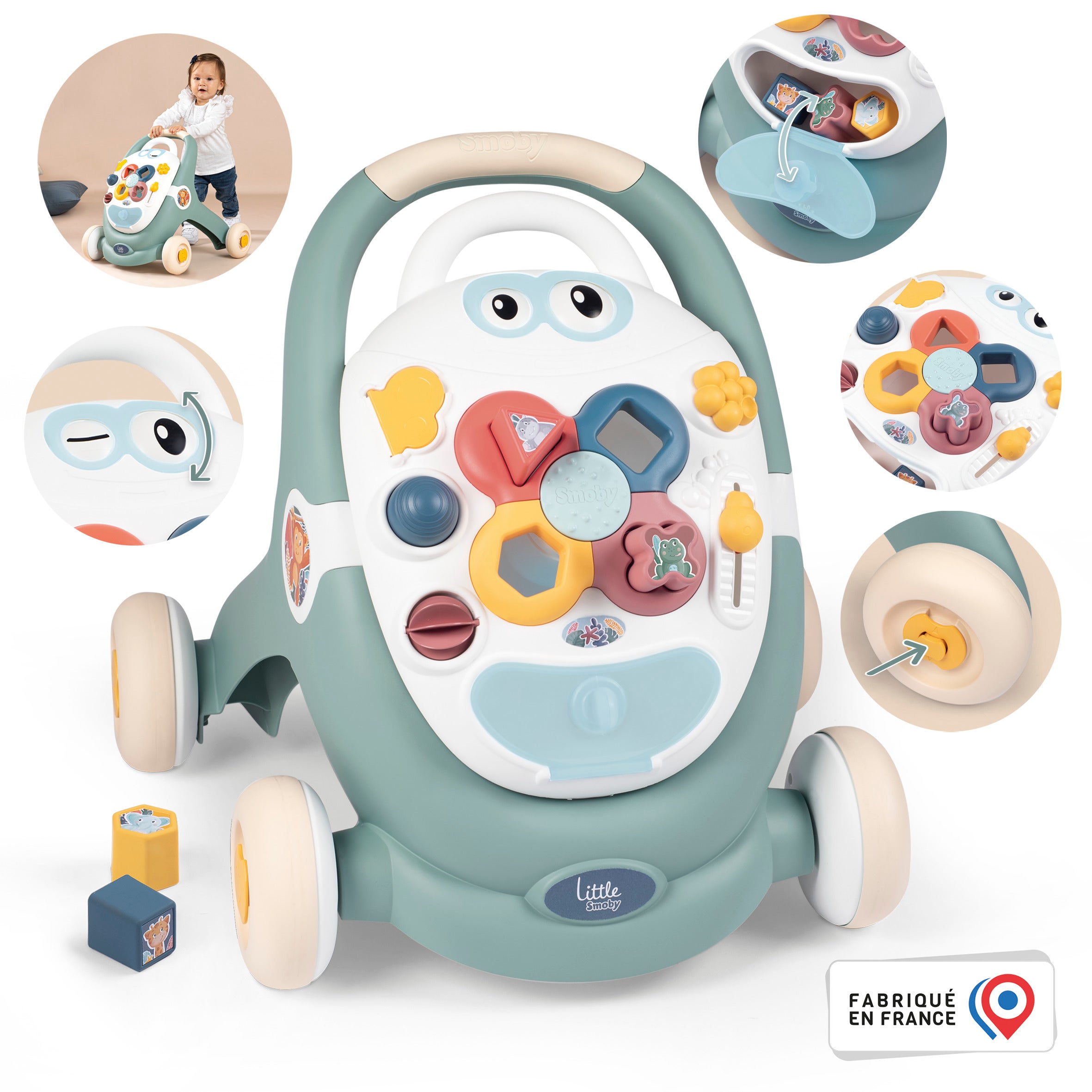 Little Smoby 3 I 1 Lære Å Gå Vogn
