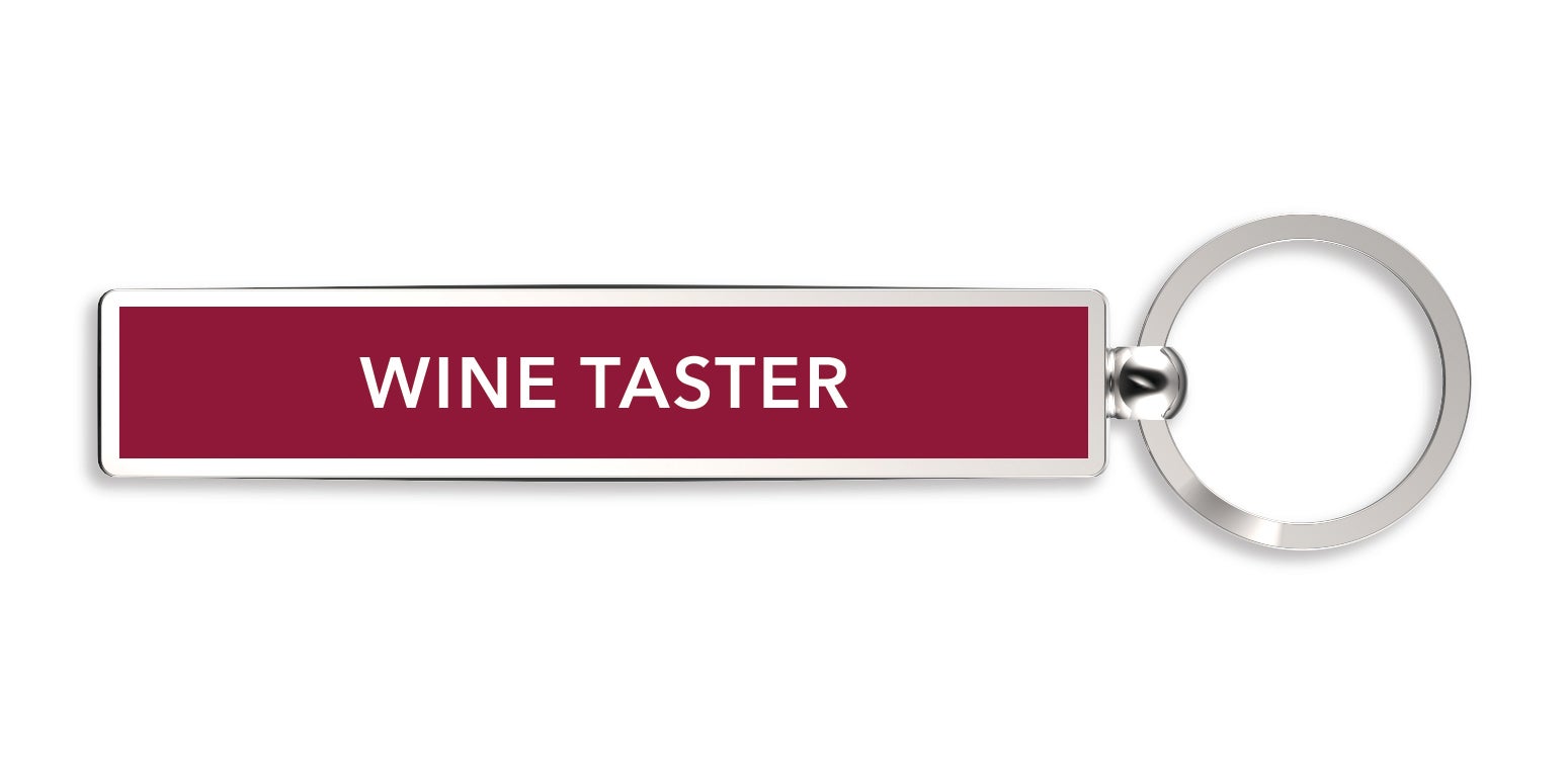 Nøkkelring metall 1x5,5cm burgunder wine taster