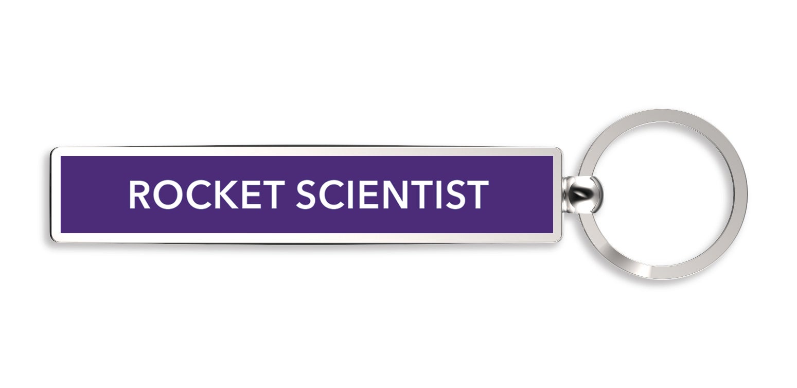 Nøkkelring metall  1x5,5cm scientist