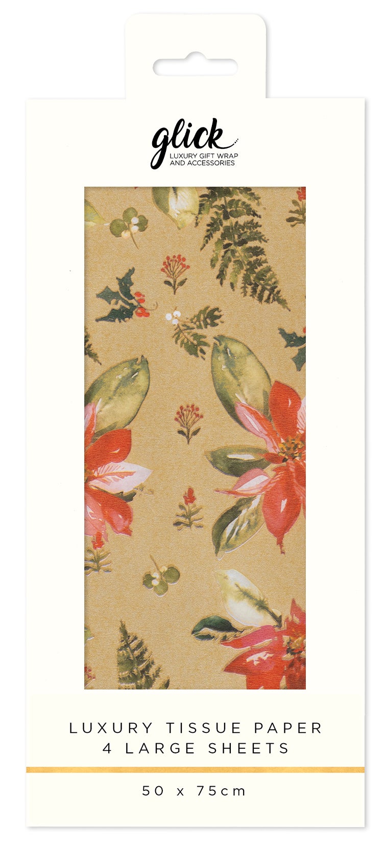 Silkepapir Perfect Poinsettia Gold