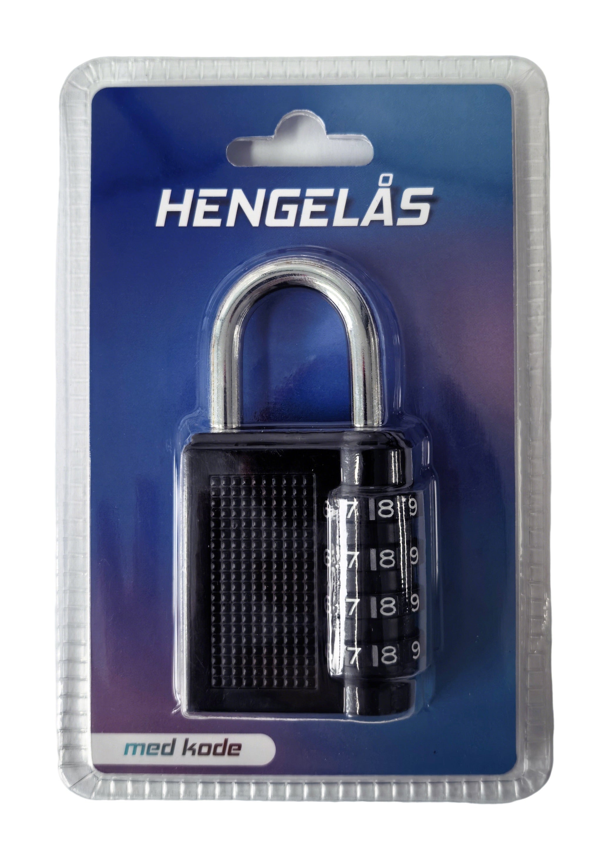 Hengelås med 4 Sifret Kode Sort