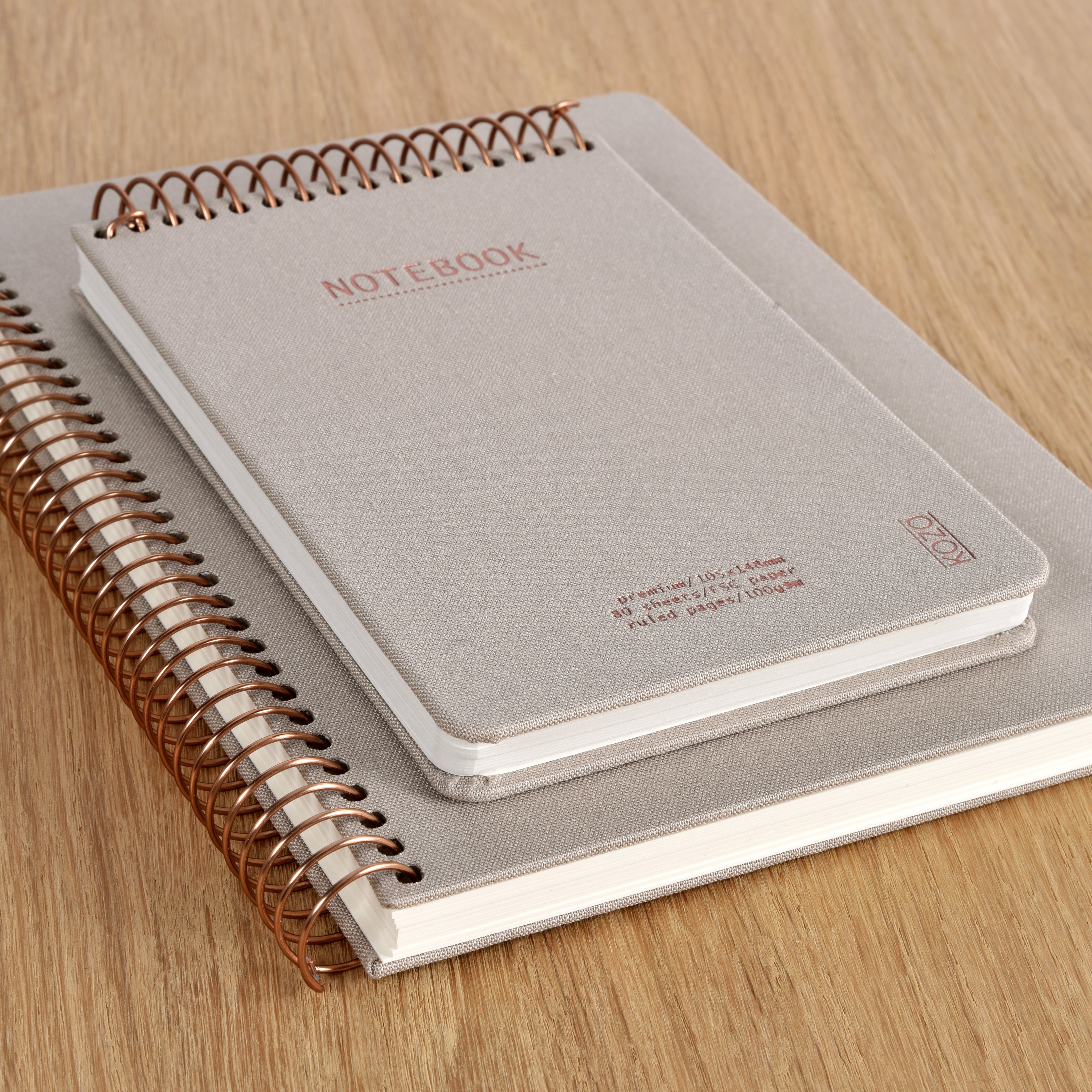 Notatbok m/spiral Kozo premium A5 Sand