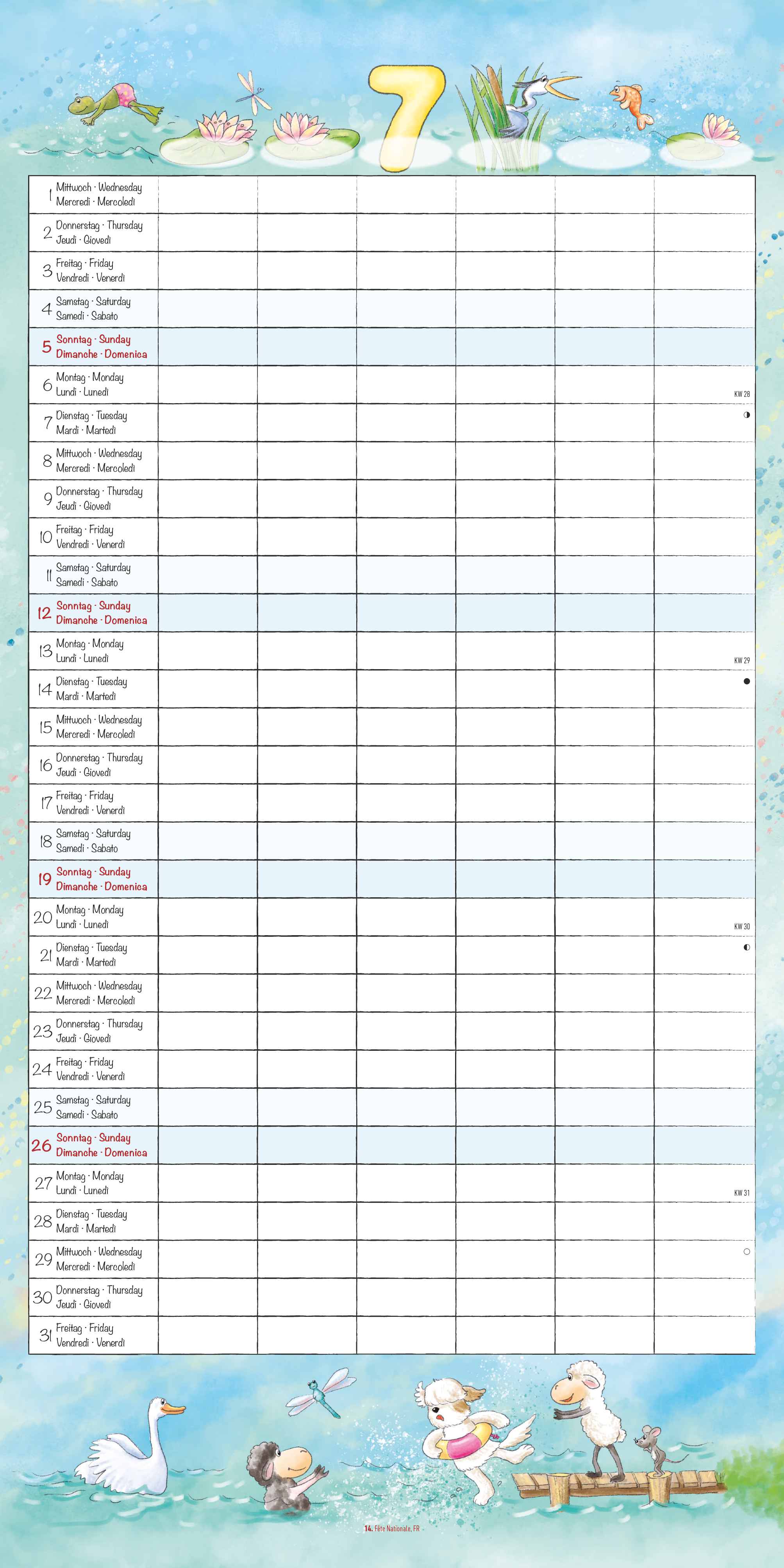 Kalender 2026 Familyplanner Cartoon