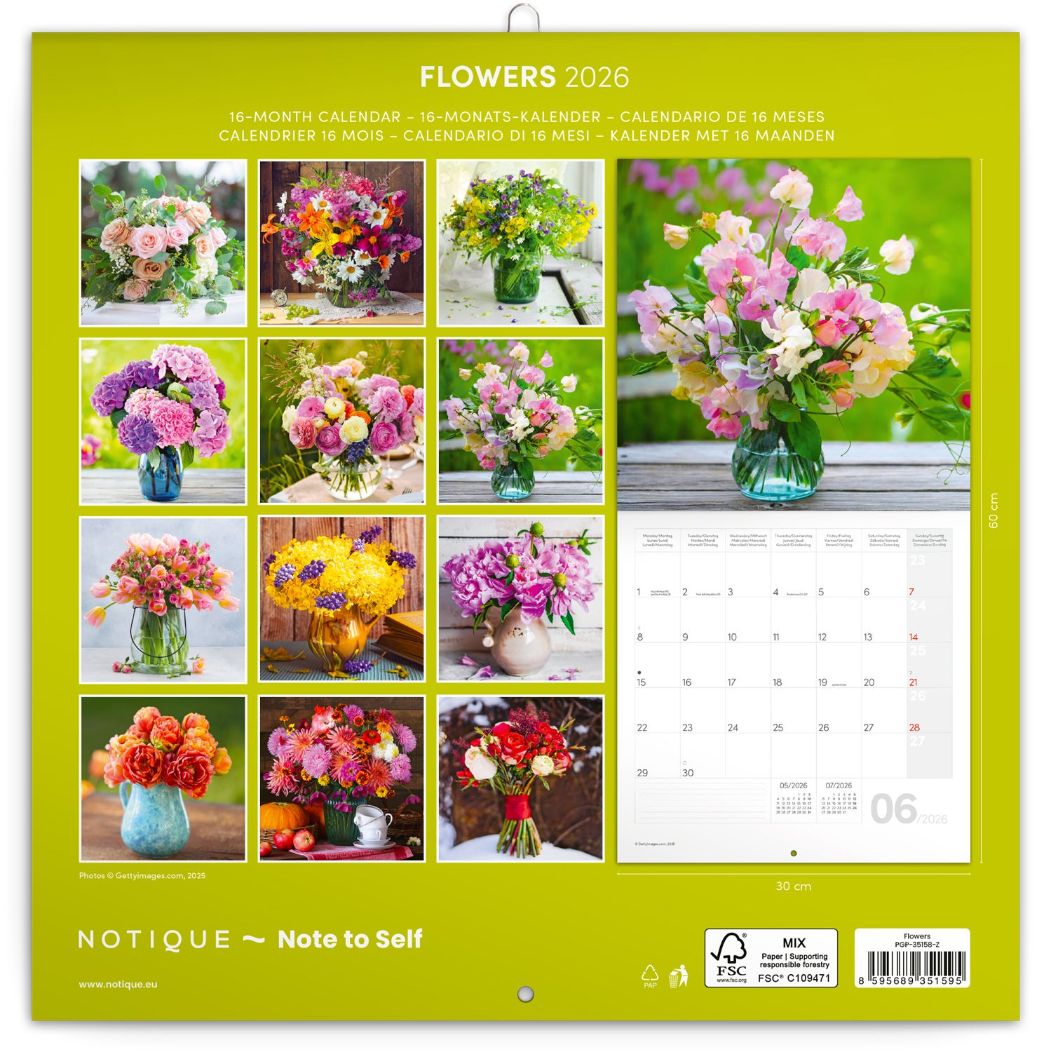 Kalender 2026 30x30 Flowers