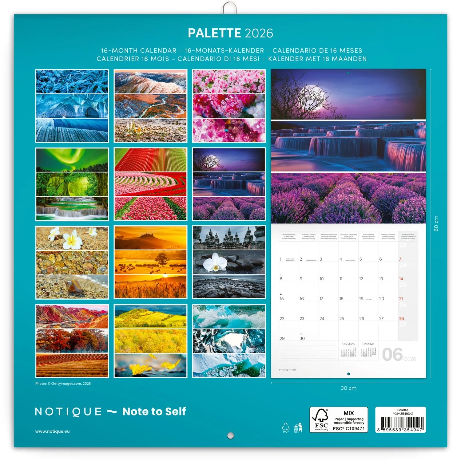 Kalender 2026 30x30 Palette