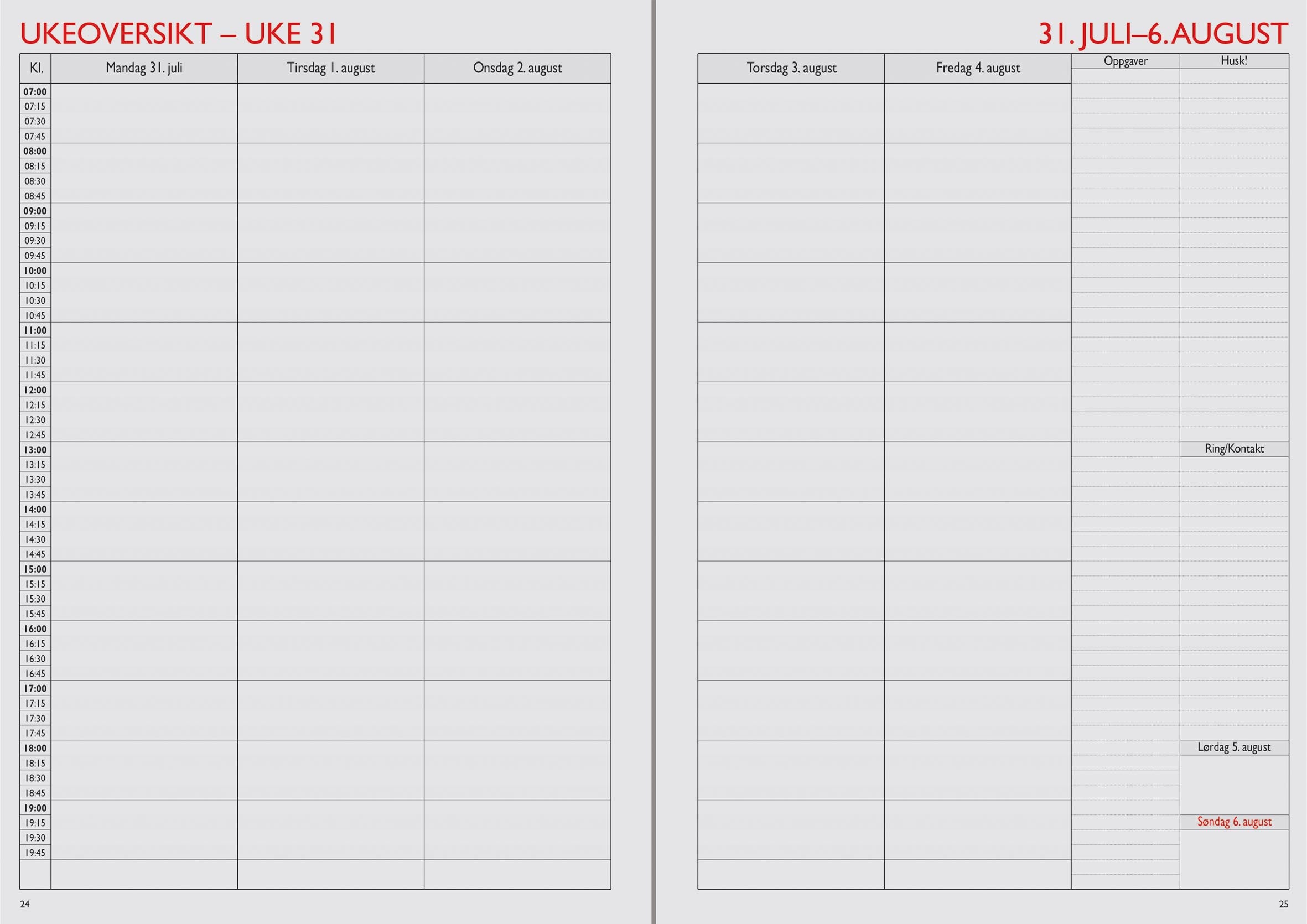 Kalender 7.Sans 26/27 Barnehagelærer Spiral