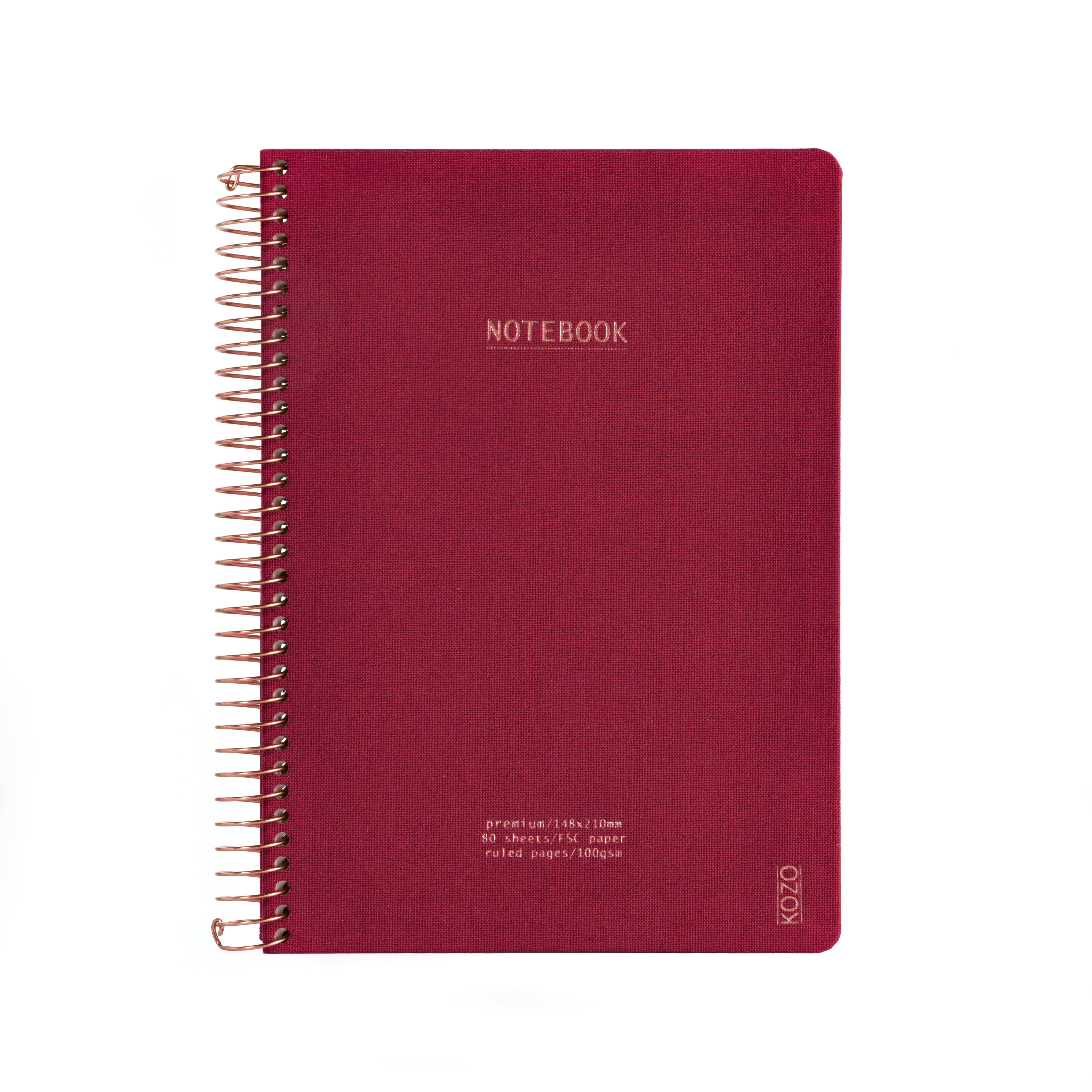 Notatbok m/spiral Kozo Premium A5 Berry