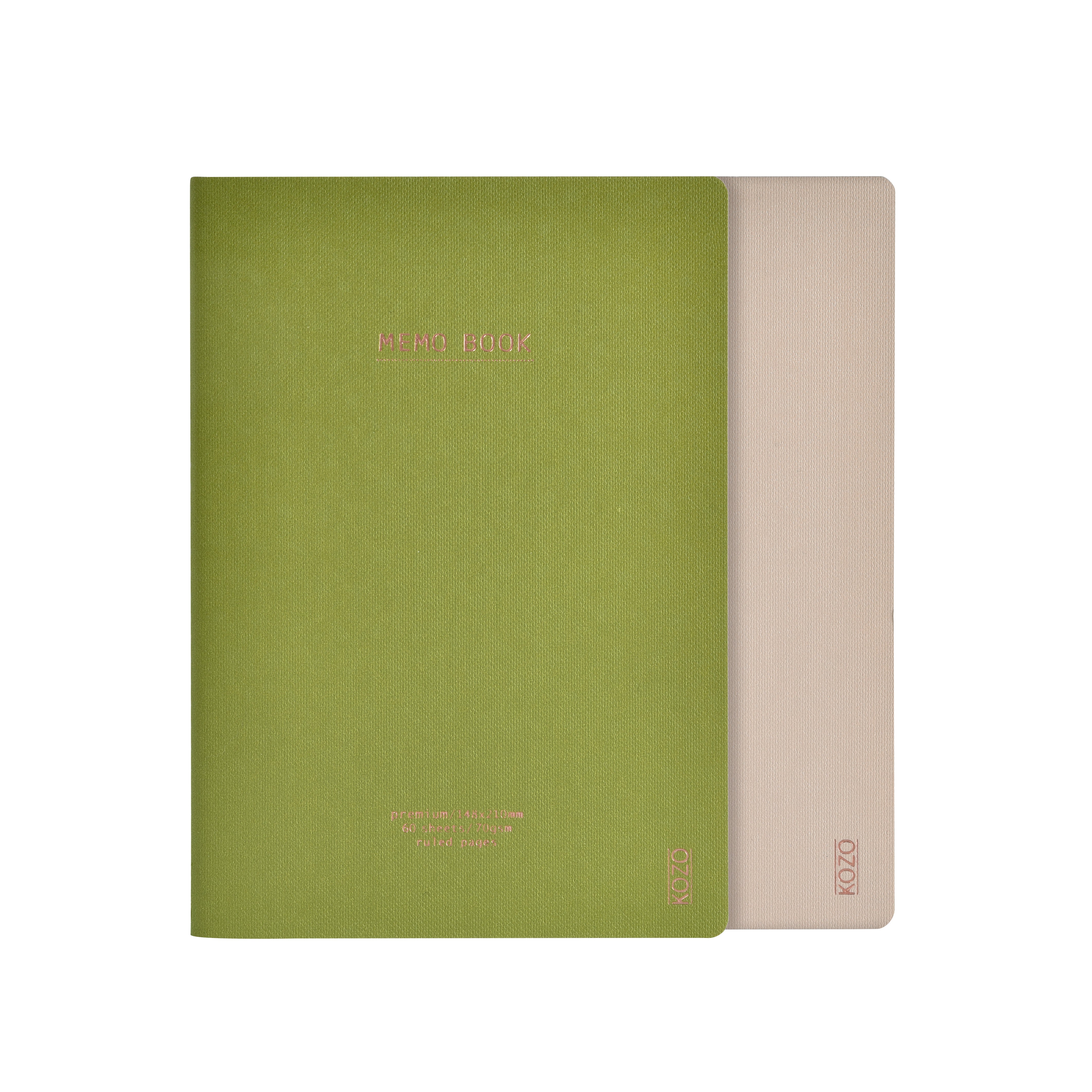Notatbok Kozo A5 Sand Olive Green (2Pk)