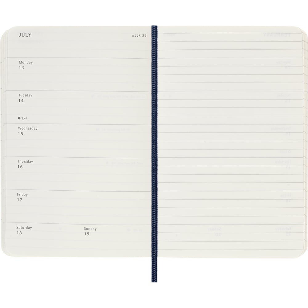 Kalender Moleskine 25/26 18M Soft P Uke Blå
