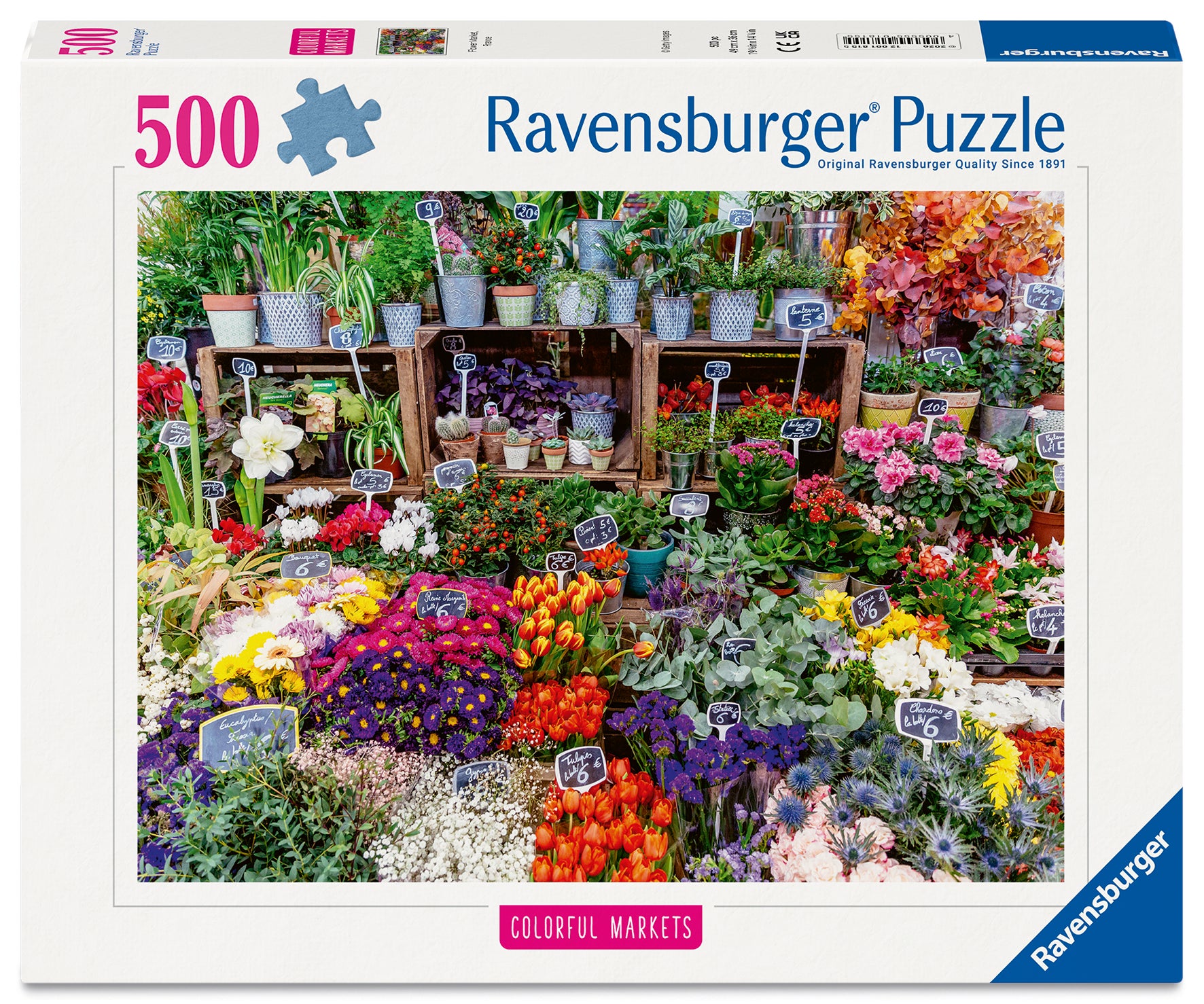 Puslespill 500 Blomstermarked Ravensburg