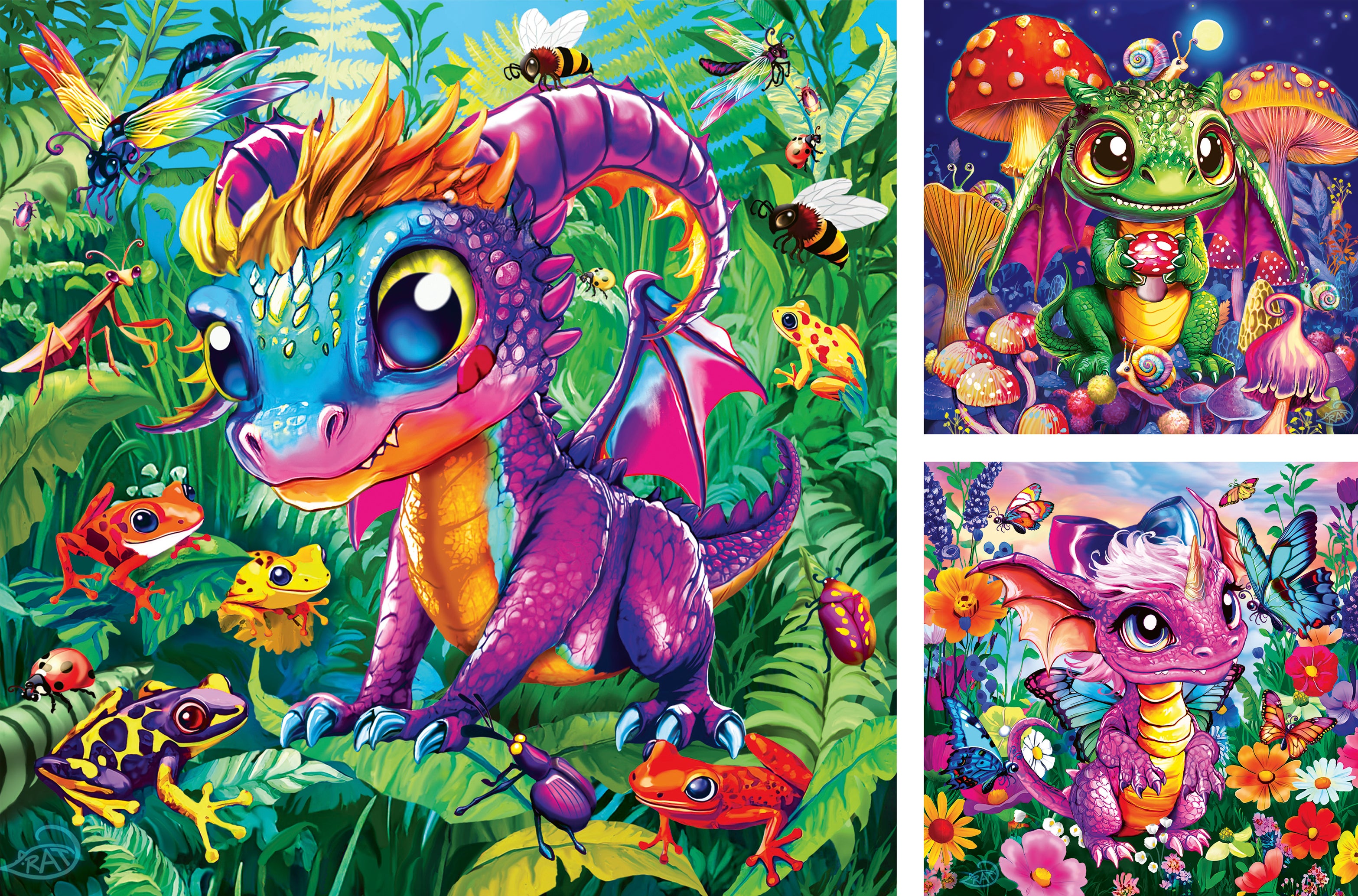Puslespill 3x49 Babydrager Ravensburger