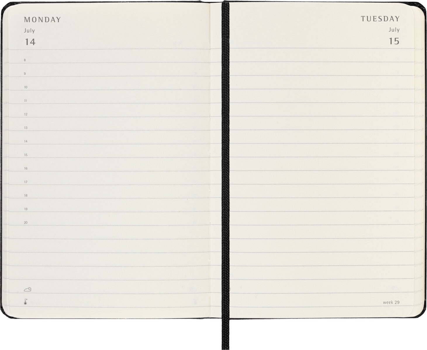 Kalender Moleskine 2025 Hard Pocket Dag Sort