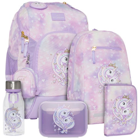 Pakke skolesekk 1.kl Unicorn Purple Active Air FLX - Beckmann