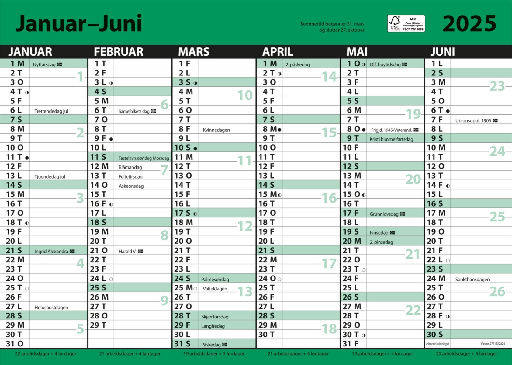 Kalender 2025 7.Sans Kontor Enkel A3 Lin