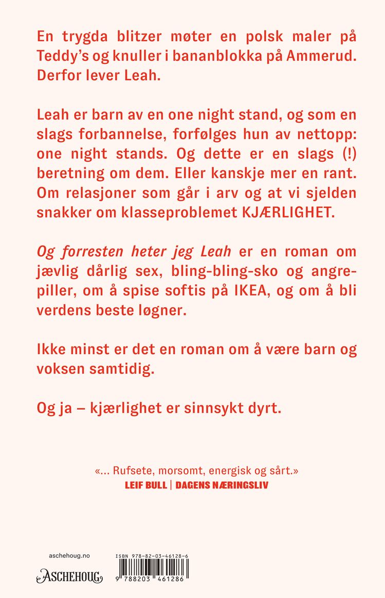 Og forresten heter jeg leah