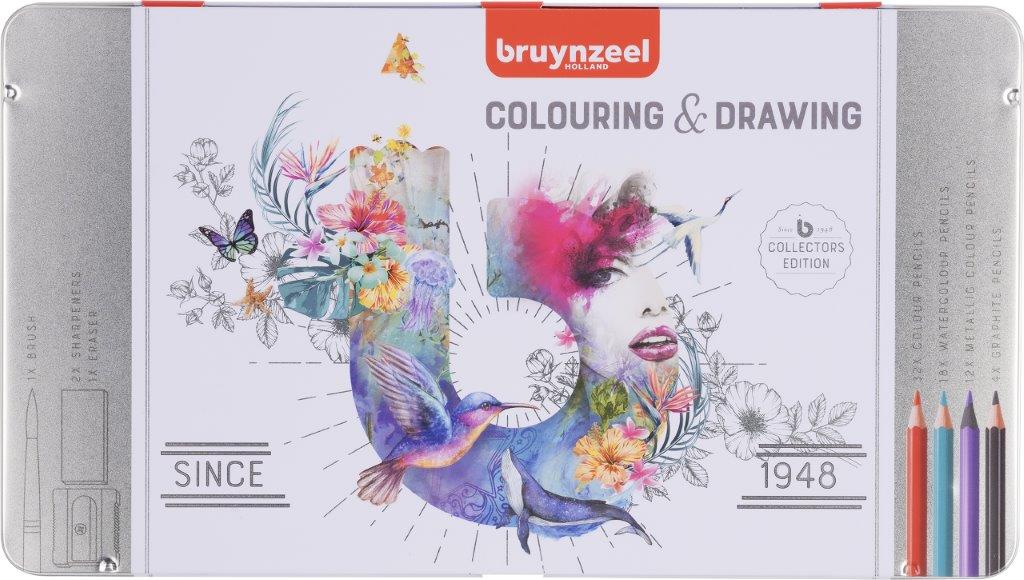 Tegne- og Fargesett Bruynzeel m/70 Deler