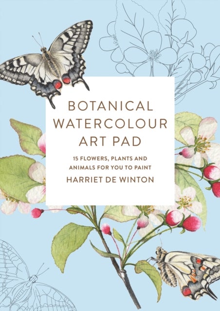 Botanical Watercolour Art Pad - 15 flower and animal artworks for you to paint