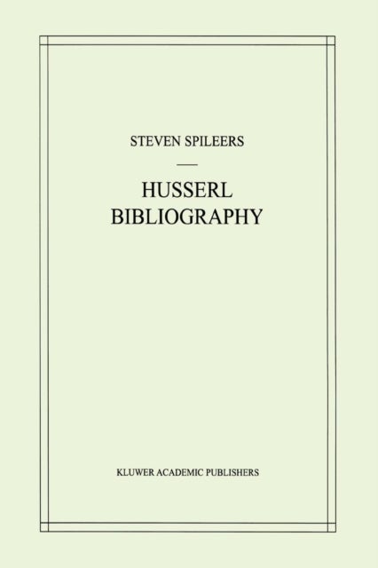 Edmund Husserl Bibliography