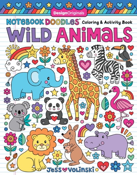 Notebook Doodles Wild Animals - Coloring & Activity Book