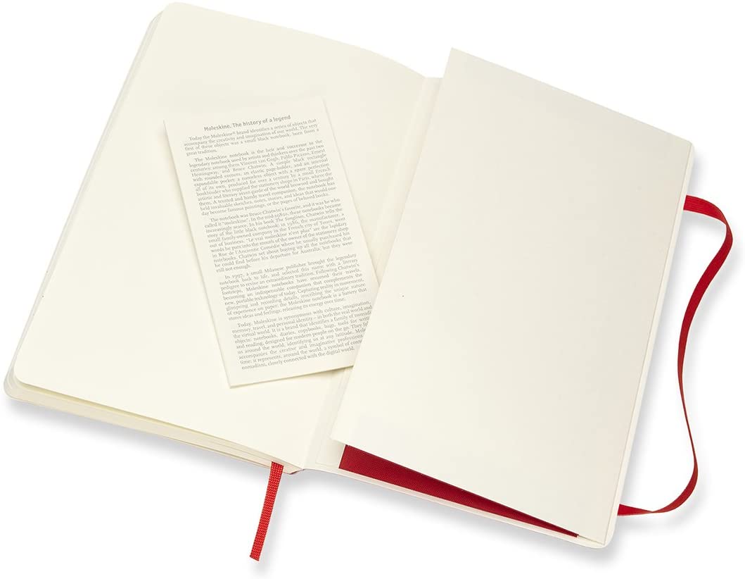 Moleskine Notatbok Ulinjert Rød Myk Large