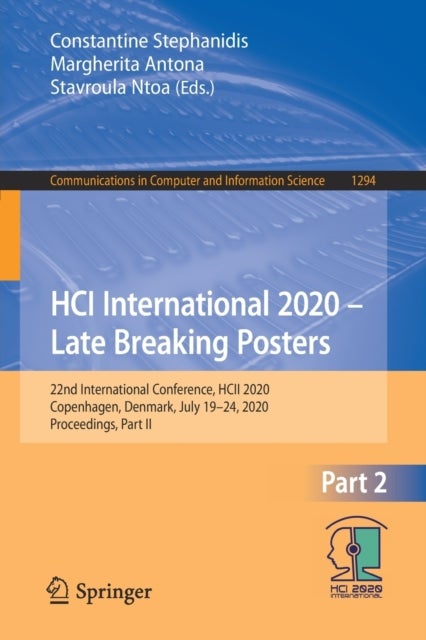 HCI International 2020 – Late Breaking Posters - 22nd International Conference, HCII 2020, Copenhagen, Denmark, July 19–24, 2020, Proceedings, Part II