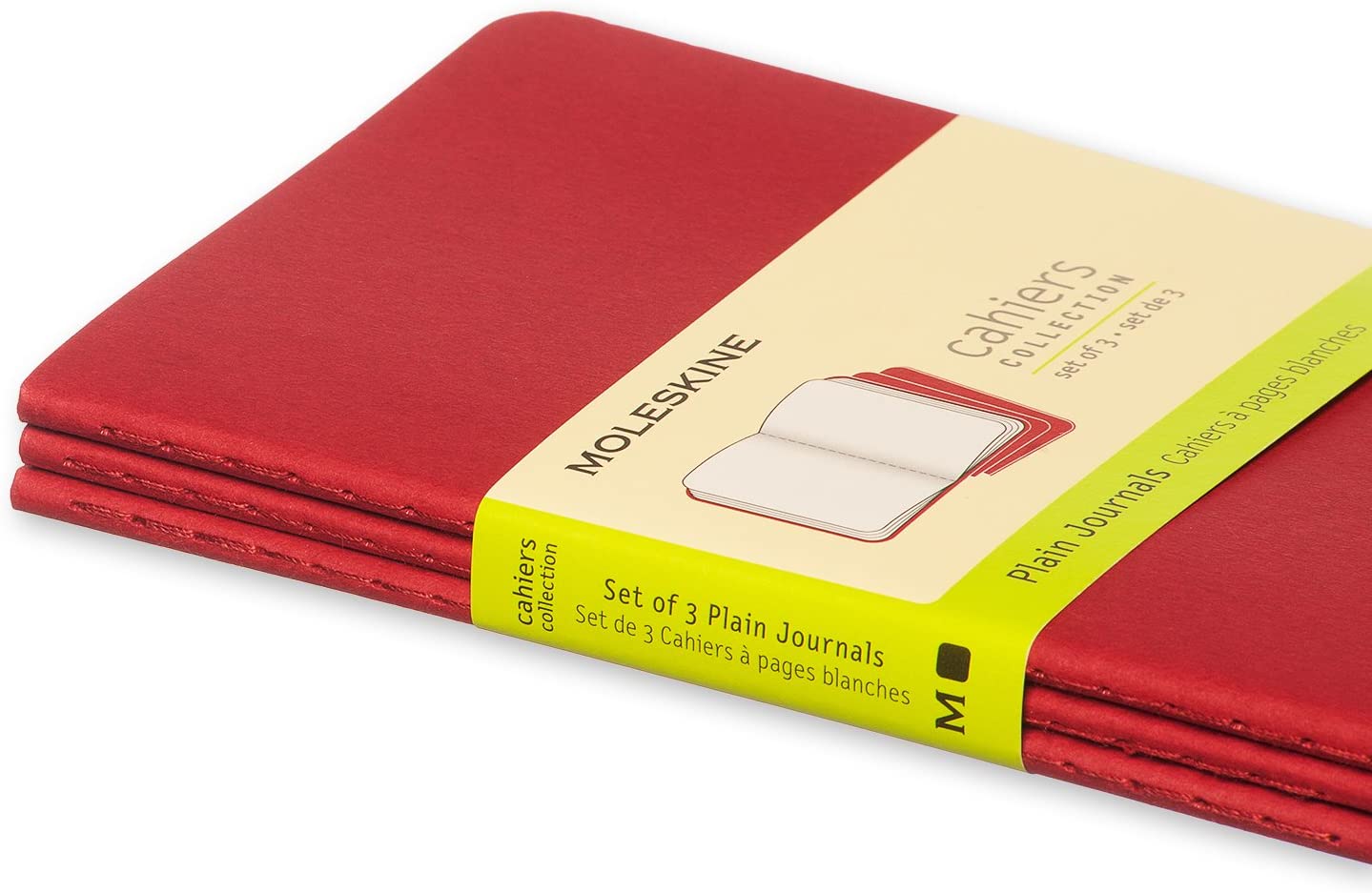 Notatbok Moleskine Cahier Ulinjert Rød Pocket (3)
