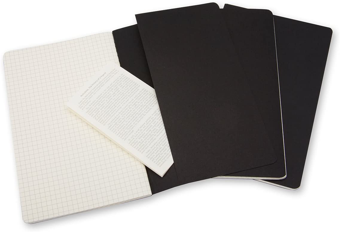 Notatbok Moleskine Ruter Sort Large (3)