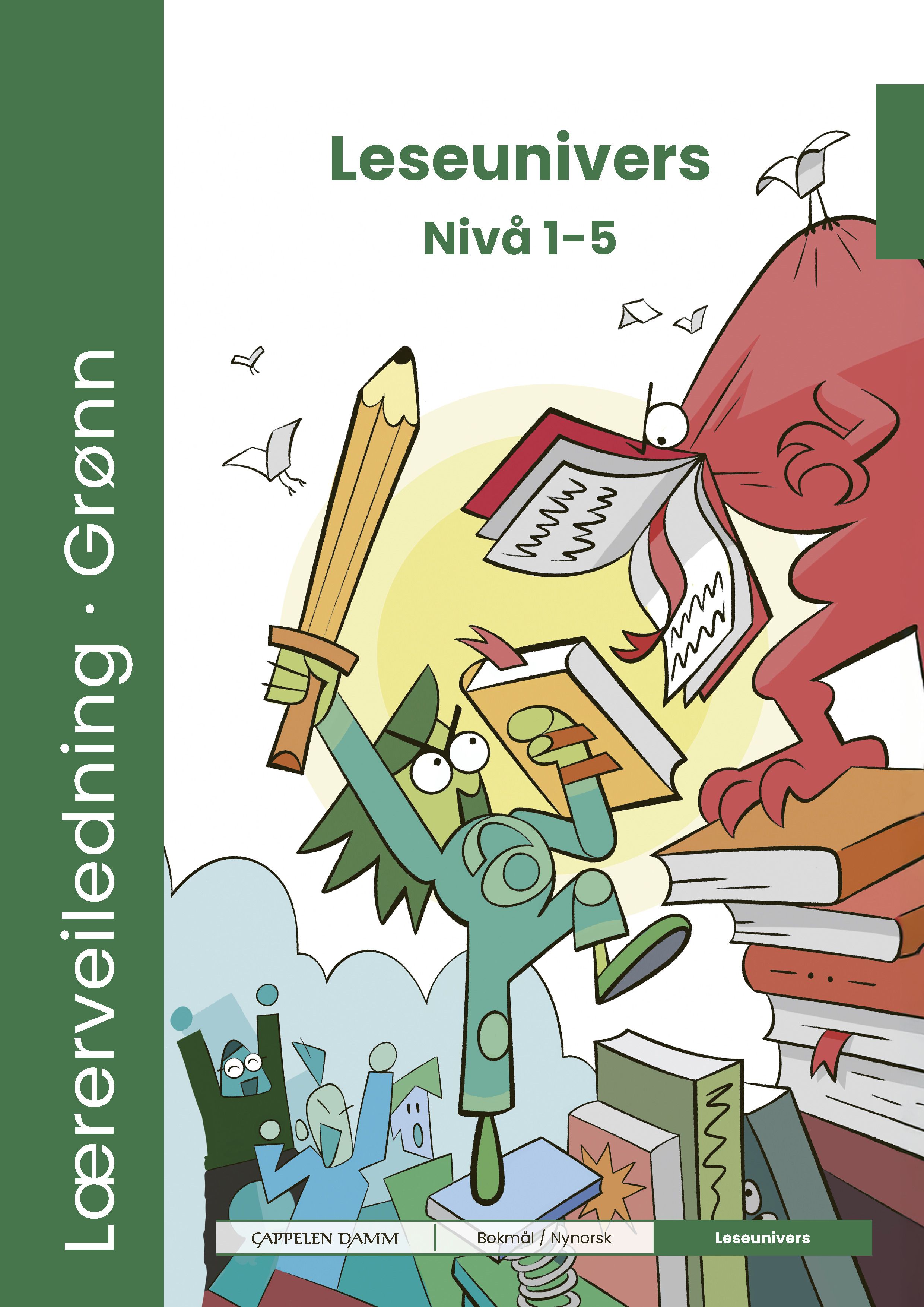 Leseunivers fra Cappelen Damm nivå 1-5 - lærerveiledning grønn