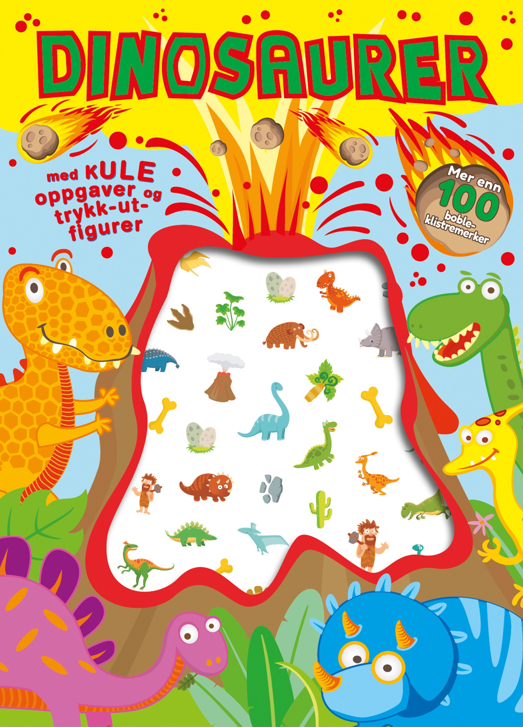 Dinosaurer - med kule oppgaver og trykk-ut-figurer