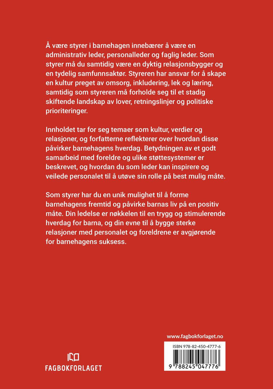 Styrerrollen i barnehagen