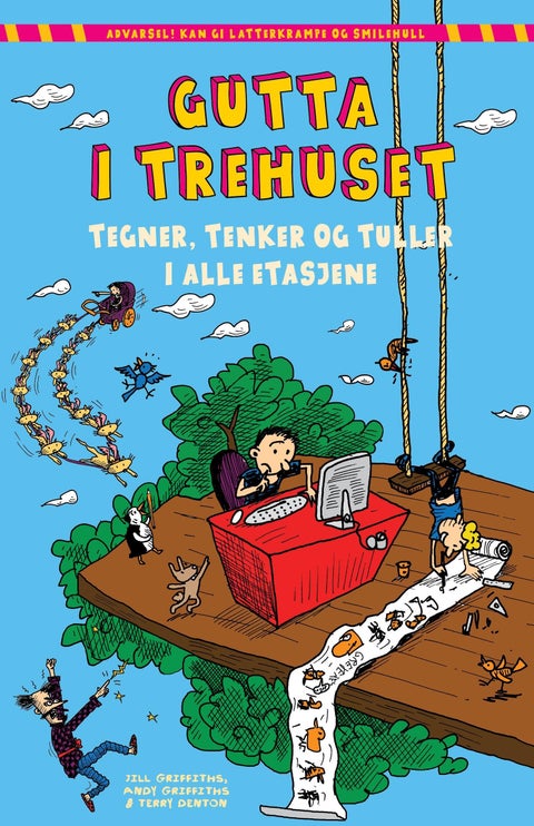 Gutta i trehuset tegner, tenker og tuller i alle etasjene